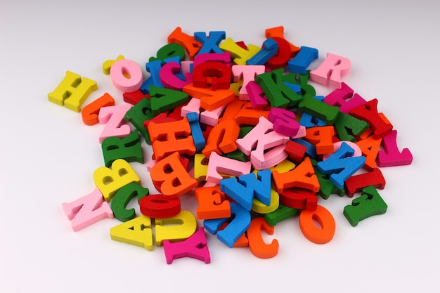 Colored letters close up which symbolize knowledge and learning