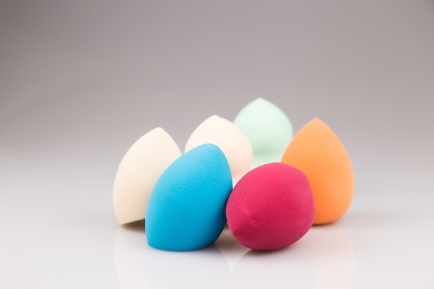 Colored make up sponges isolated