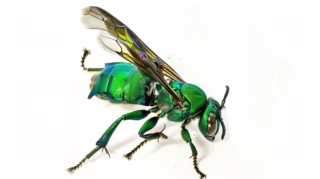 Photo colored orchid bee isolated white background