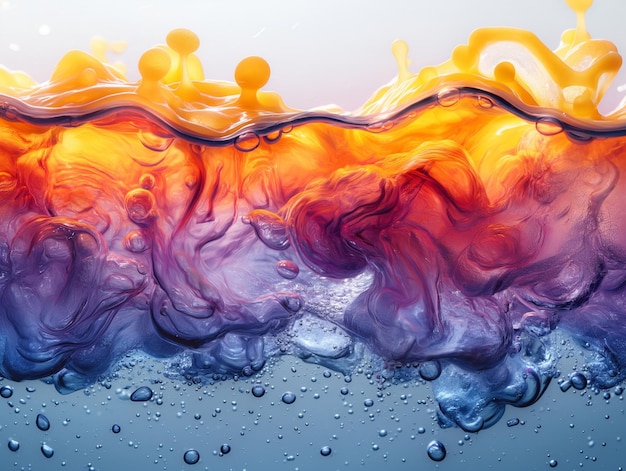 colored paints mix under clear water Cloud of ink in water