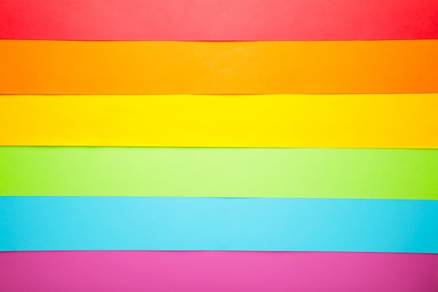 Colored paper background of lgbt pride concept for design. Top view