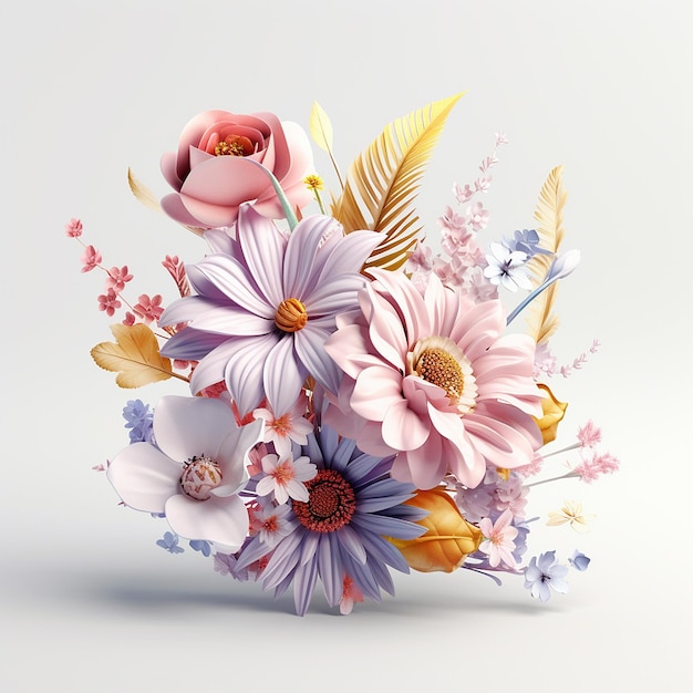 Colored paper flowers various artificial made images Generative AI