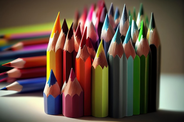 Colored pencils back to school Generative Ai