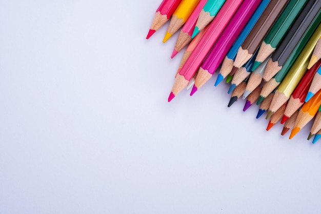 Colored pencils background back to school concept