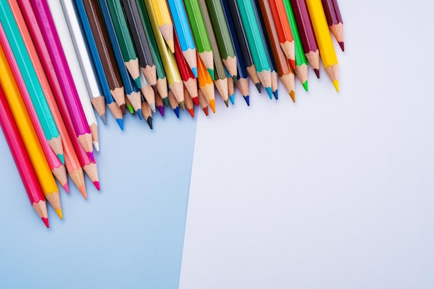 Colored pencils background back to school concept