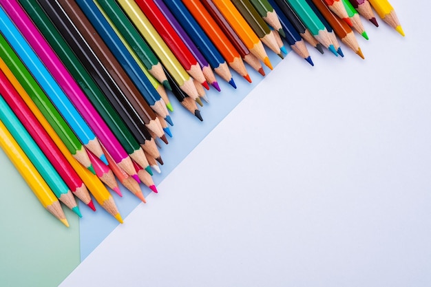 Colored pencils background back to school concept