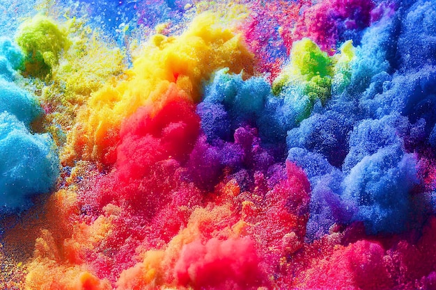 Colored powder explosion isolated