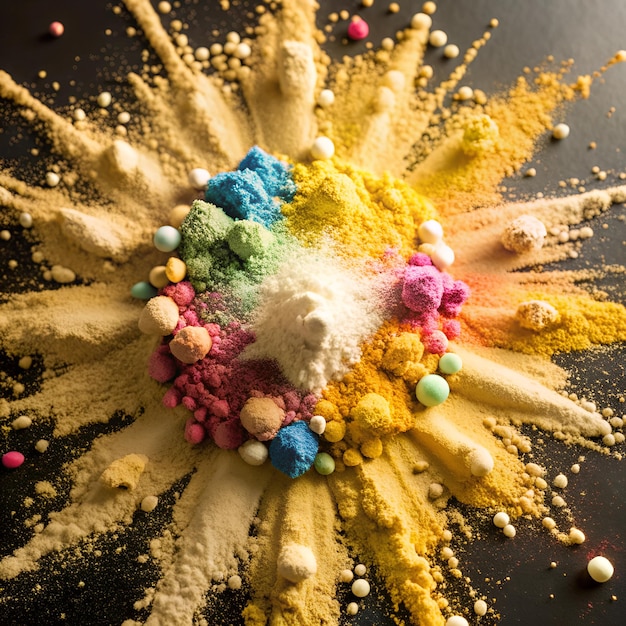 Colored powder explosion