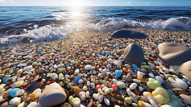 colored sea pebbles