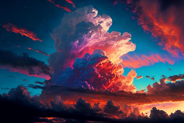 Colored Sky with clouds