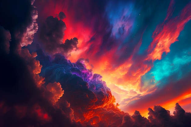 Colored Sky with clouds