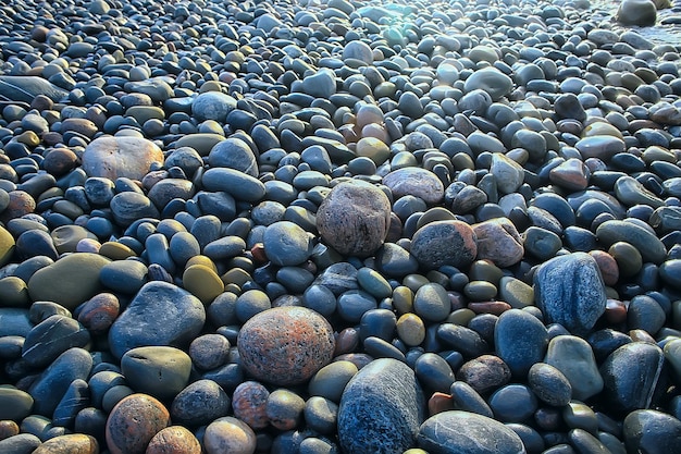 colored stones round the sea / texture wet rounded stones, wet multi-colored summer background