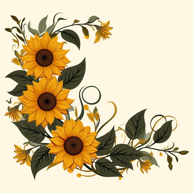 colored sunflower border