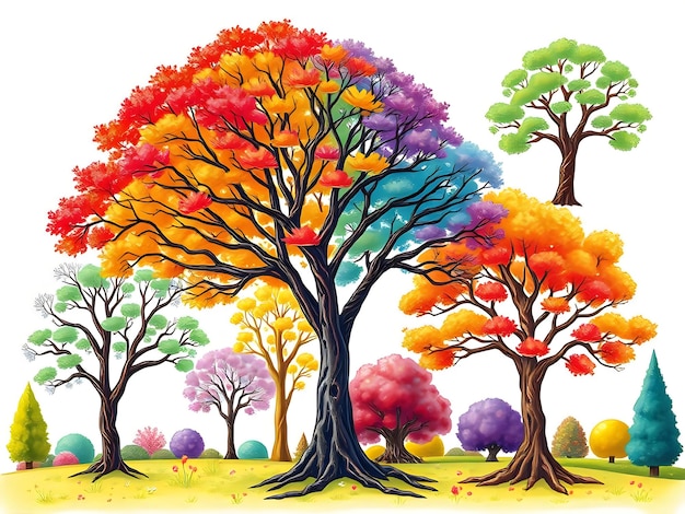 Photo colored tree design pictures