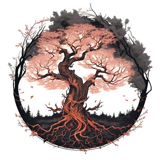 Colored tree of life illustration