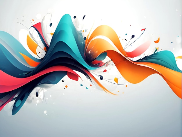 Photo colorful 2d flowing abstract art waves wallpaper presentation cover background