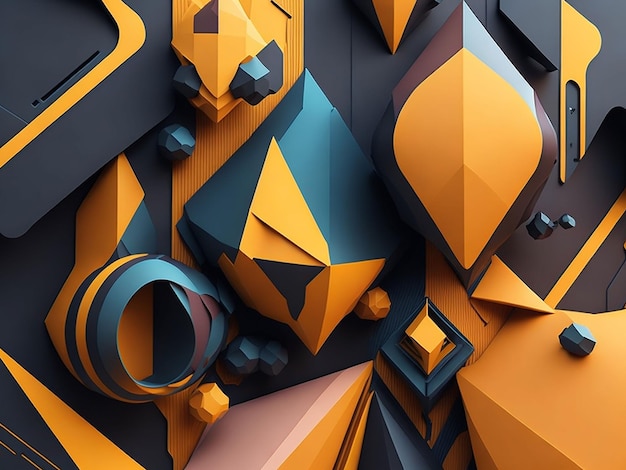 A colorful 3d abstract geometric background