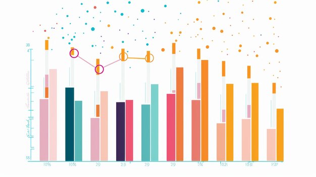 Photo colorful 3d bar chart illustrating decline in adult smoking rates for reports and presentations