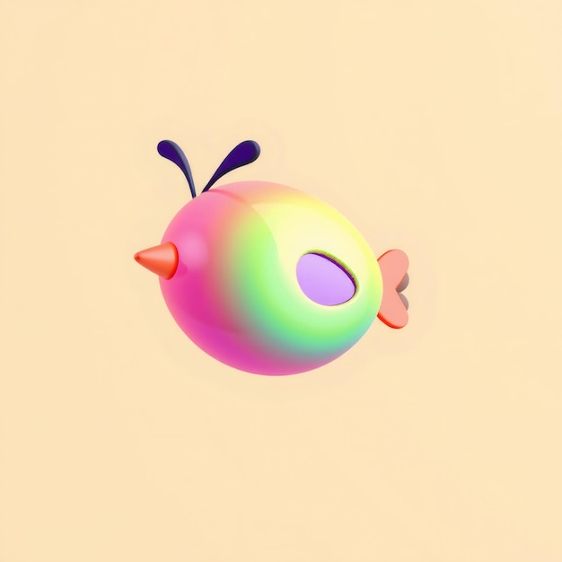 Photo colorful 3d bird on a pastel background