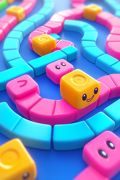 Photo colorful 3d blocks puzzle game