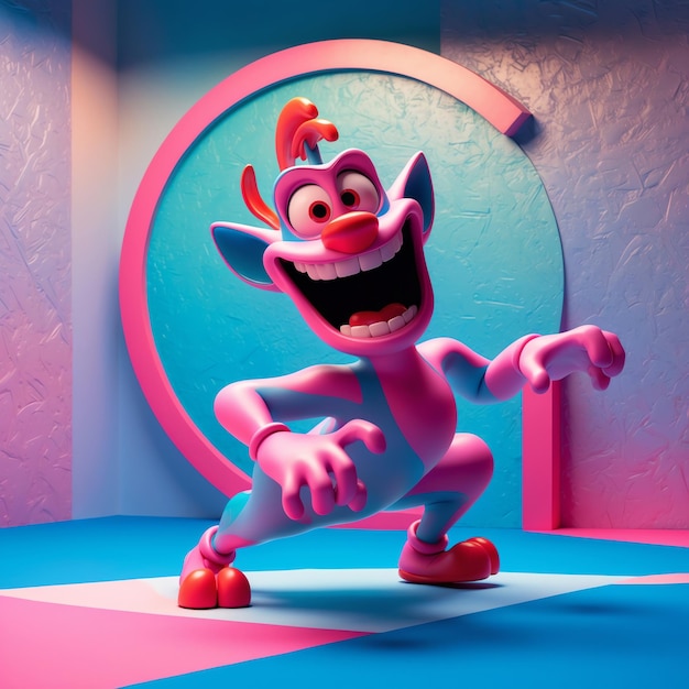 Photo colorful 3d cartoon characters collection