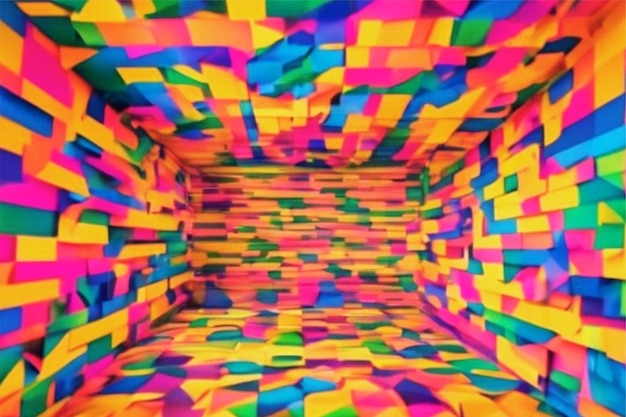 Colorful 3D cube background with abstract cubes