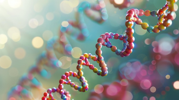 Photo colorful 3d dna double helix illustration