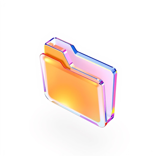 Photo colorful 3d folder icon on a white background