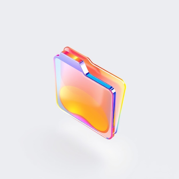 A colorful 3D folder icon on a white background