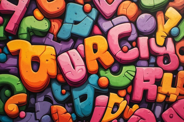 Photo colorful 3d graffiti letters on a wall