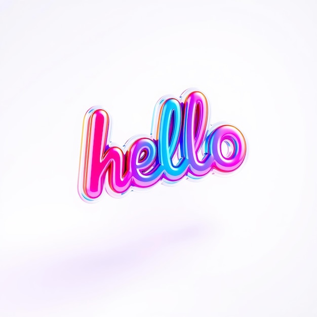 Colorful 3D Hello Text Render