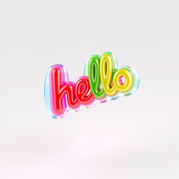 Colorful 3D Hello Text