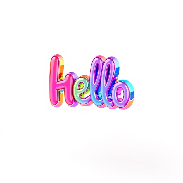 Colorful 3D Hello Text