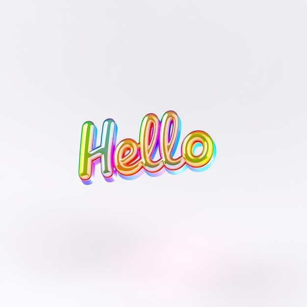 Colorful 3D Hello Word Graphic