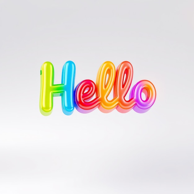 Colorful 3D Hello Word in Rainbow Colors