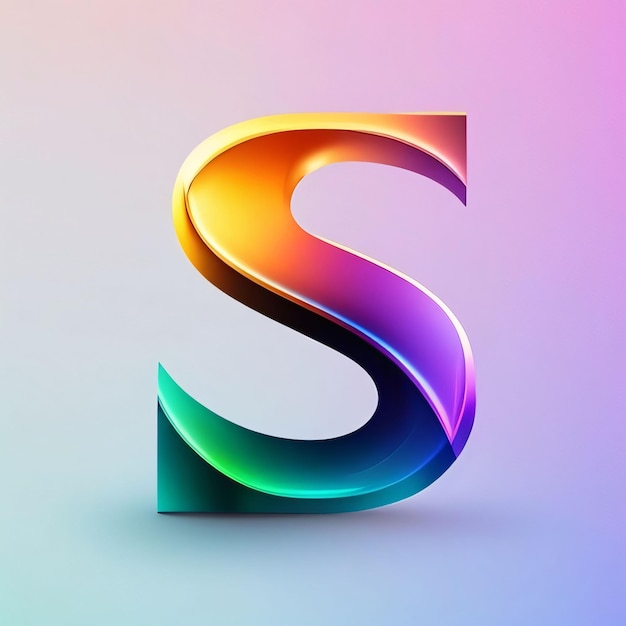 Photo colorful 3d letter s uppercase vector font design