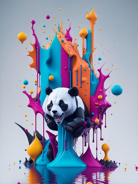 Colorful 3d liquid posters with abstract shapes splash