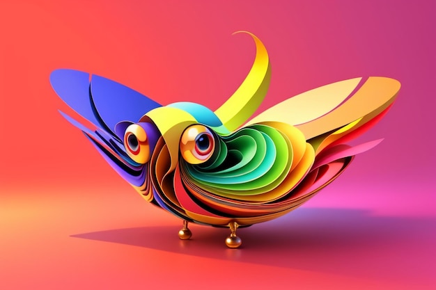 Colorful 3D model rendering creative design abstract items props wallpaper background