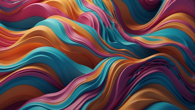 Colorful 3D rendering of intertwined ribbons