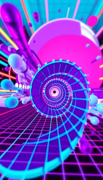 Colorful 3d shapes vortex