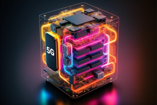 Colorful 5G Technology Internet