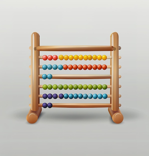 Colorful abacus on a neutral background a vibrant educational tool for learning basic math skills counting and number recognition