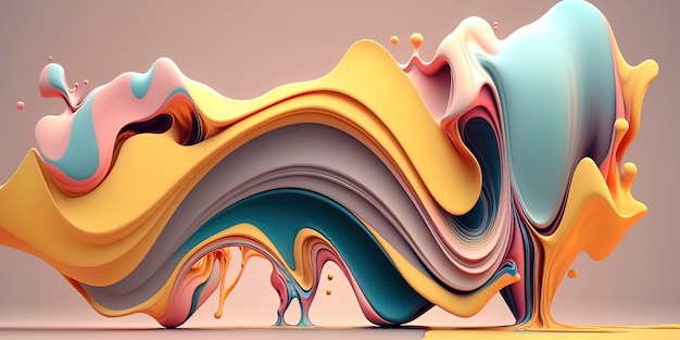 Colorful abstact background with a wave of liquid paint