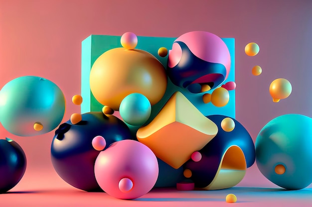 Colorful Abstract 3d rendering