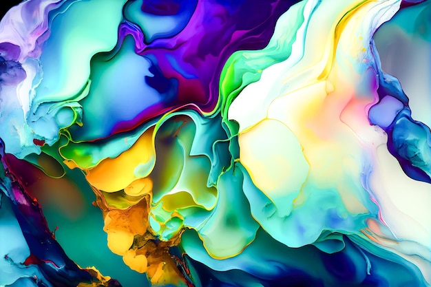 Colorful abstract art with a black background