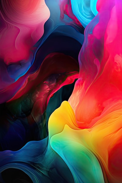 Colorful abstract art with a black background