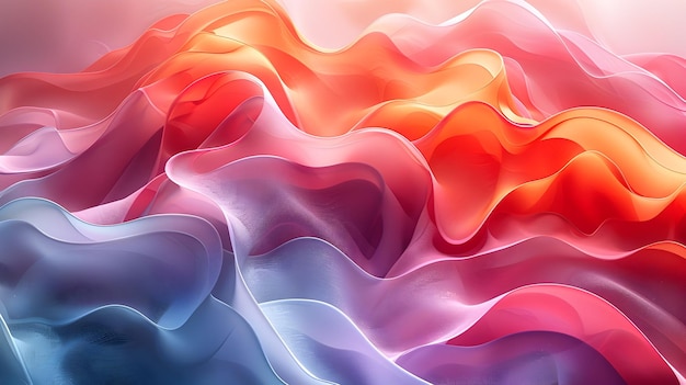 Colorful Abstract Background Rendered in with Smooth Curves and Matte Finish