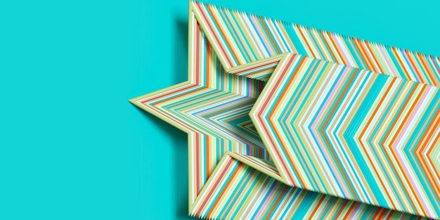 Colorful abstract background Repeating star 3d illustration