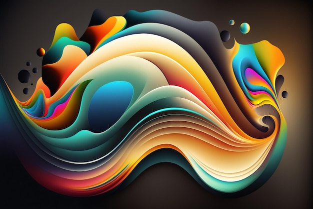 Colorful abstract background with a black background and a drop of water.