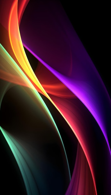 Colorful abstract background with a black background and a white line in the middle.